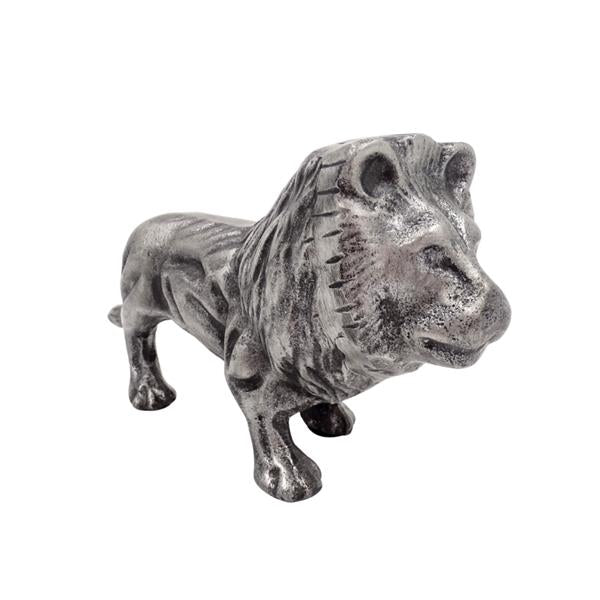 Figura decorativa LEO em alumínio na cor prata, gravação personalizada