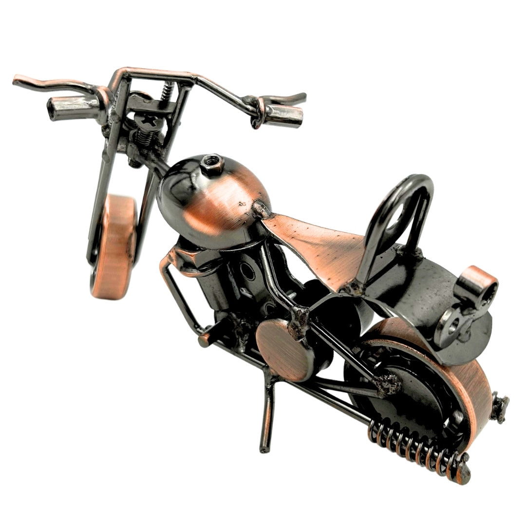 Modelo de mota Chopper M33 com gravação - metálico, cobre-antracite, 15x6x9,5 cm