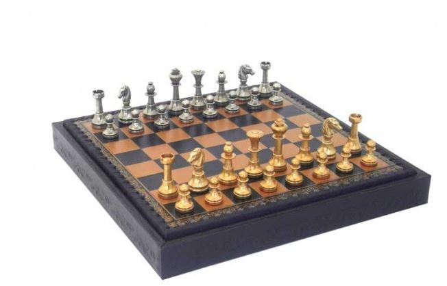 Xadrez Exclusivo de Latão Italfama 28x28 cm com Personalização por Gravação