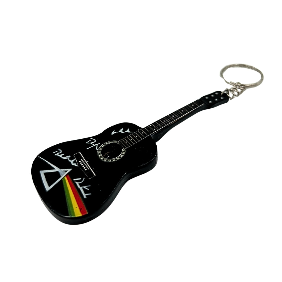 Brelok do kluczy w kształcie gitary z drewna w stylu Pink Floyd - Tribute - DSOM