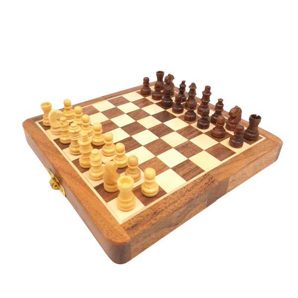 Xadrez magnético de madeira 17x17cm com gravação personalizada