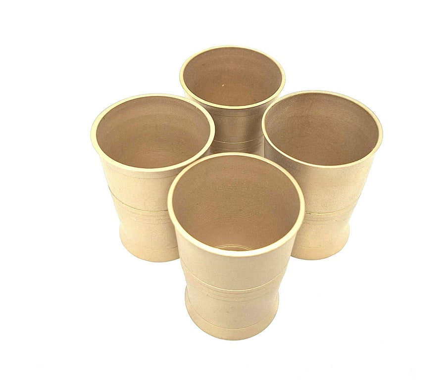 Conjunto de 4 copos de vodka em latão com possibilidade de personalização por gravação