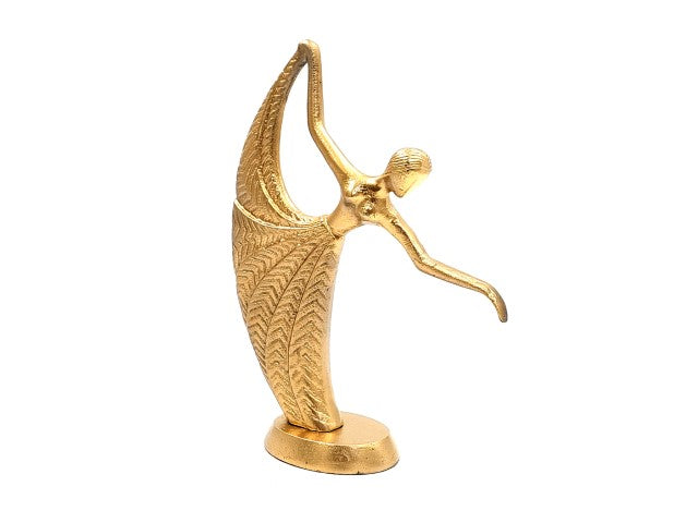 Estatueta decorativa dourada Bailarina em alumínio com possibilidade de personalização por gravação