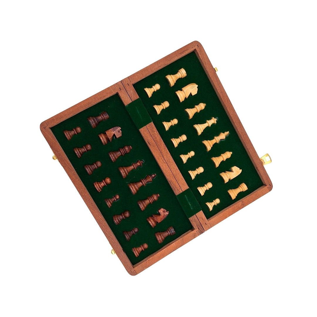 Xadrez magnético de madeira 30x30 cm dobrável G614 com gravação