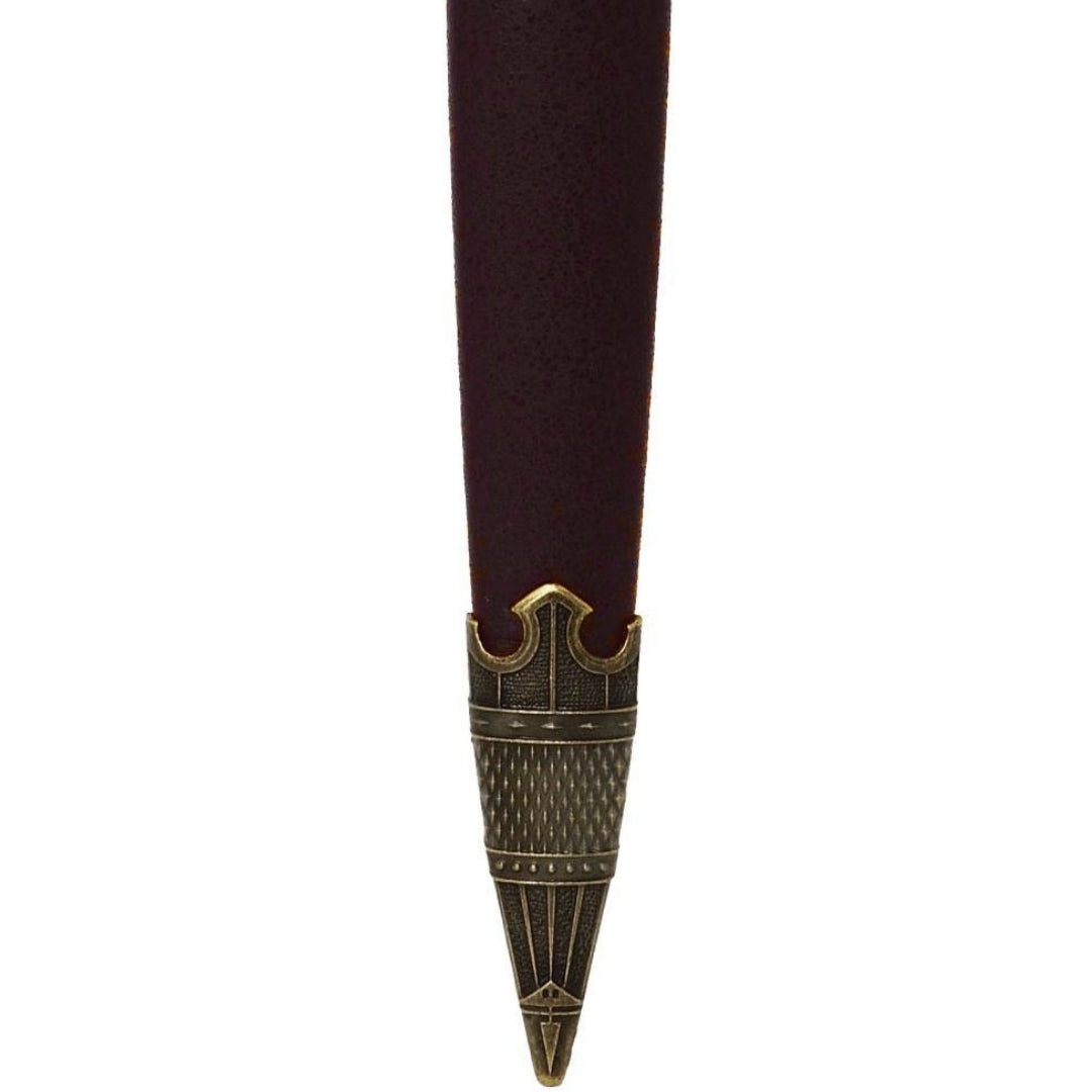 Adaga dos Templários em Bainha Decorativa com Gravação – Réplica em Aço Inoxidável, 40 cm