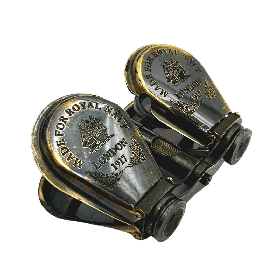Binóculo retro de latão em estojo de couro com possibilidade de gravação