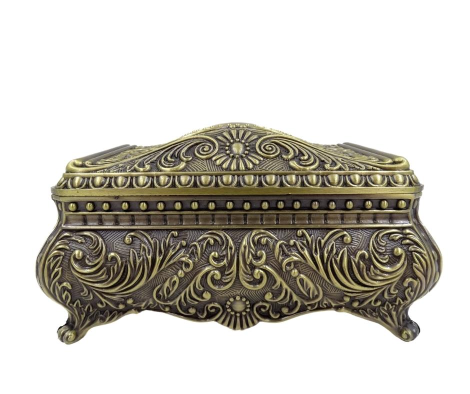 Caixa metálica decorativa elegante com gravação