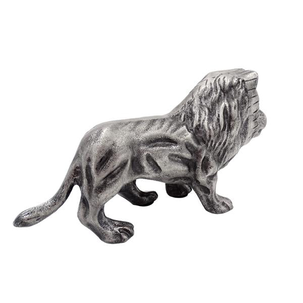 Figura decorativa LEO em alumínio na cor prata, gravação personalizada