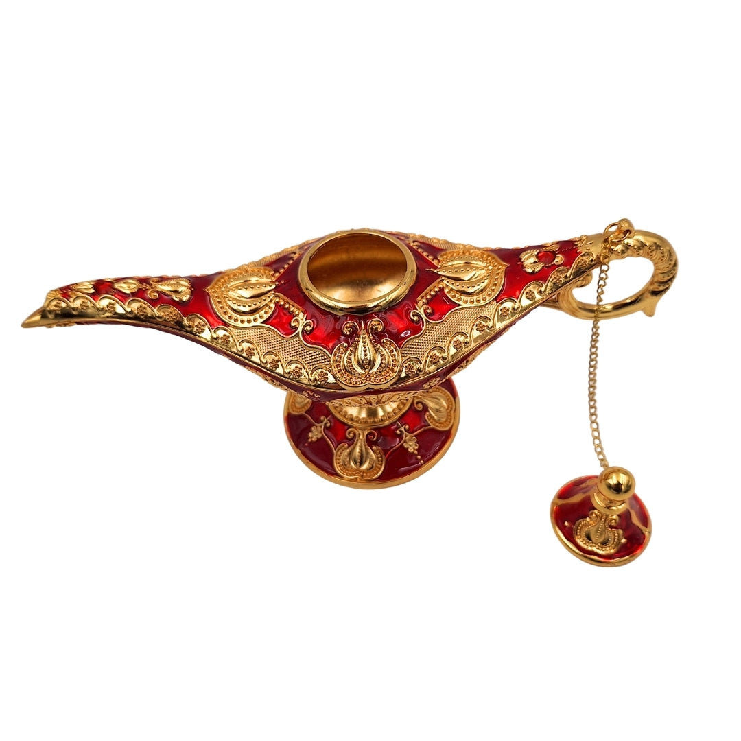 Lâmpada de Aladino LAR com belos ornamentos dourados, 22 x 7 x 11 cm