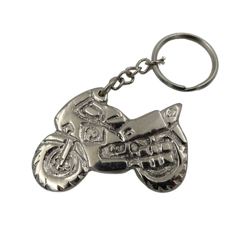 Metalowy Brelok do Kluczy Motocykl z Możliwością Graweru w Eleganckim Pudełku Prezentowym – Stylowy Gadżet dla Motocyklisty w Srebrnym Odcieniu, Wykonany z Solidnego Metalu, Długość 9,5 cm
