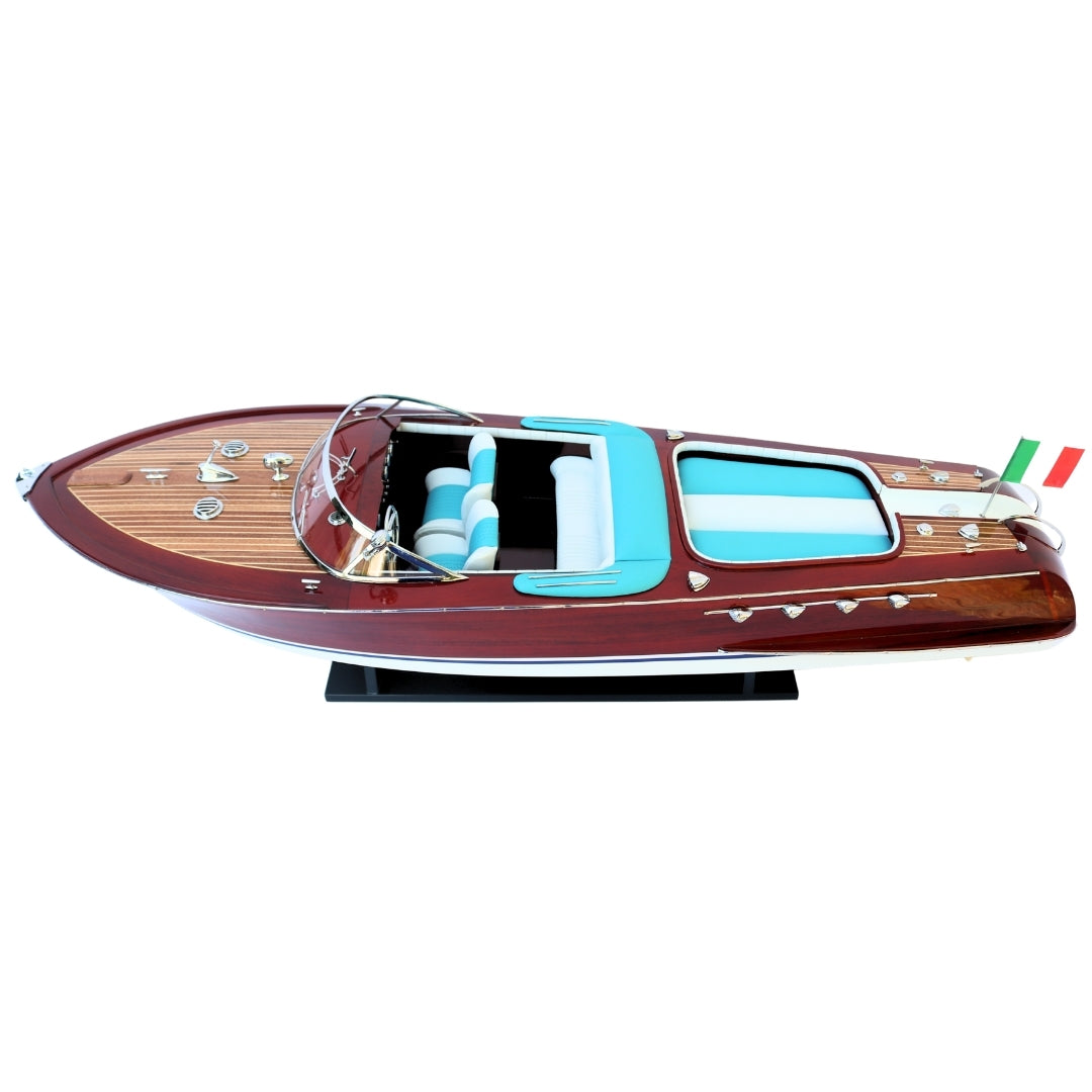 Modelo exclusivo de lancha Riva Aquarama 87cm com possibilidade de personalização por gravação