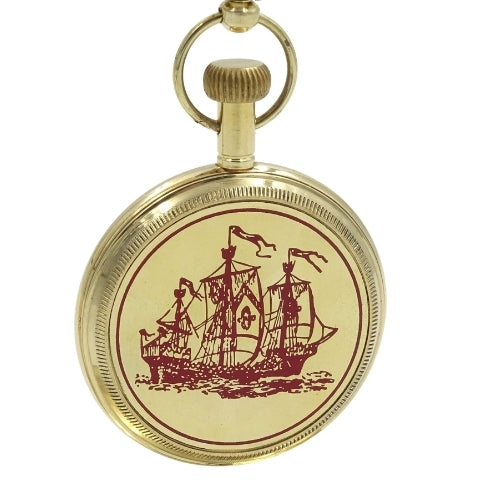 Relógio Marinheiro de Latão para Secretária NC2126 com Possibilidade de Gravação, 12 cm de Altura, Ideal para Presente para Amante da Navegação com Motivo de Âncora e Veleiro