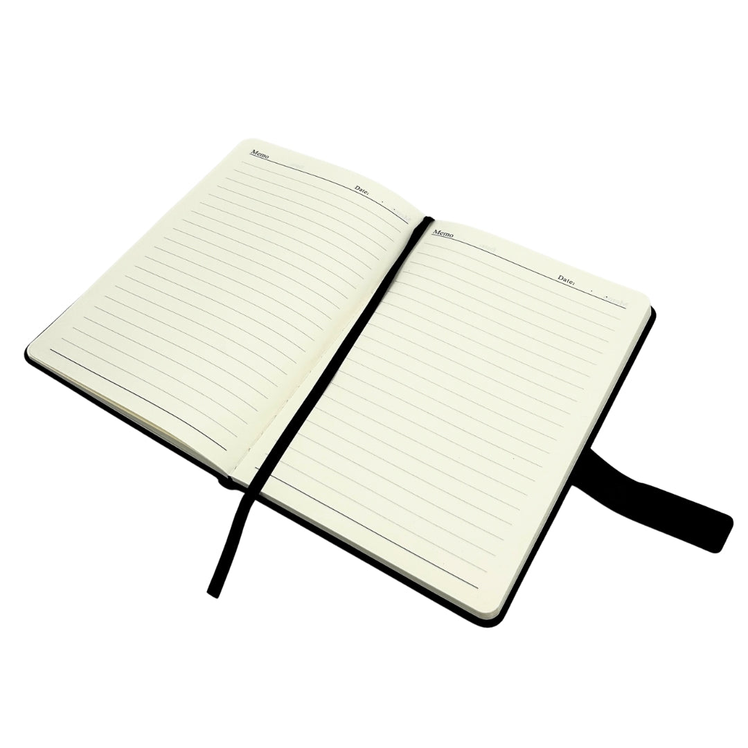 Conjunto Elegante para Presente com Personalização - Caderno de Pele A5, Caneta e Guarda-Chuva Preto em Caixa de Presente