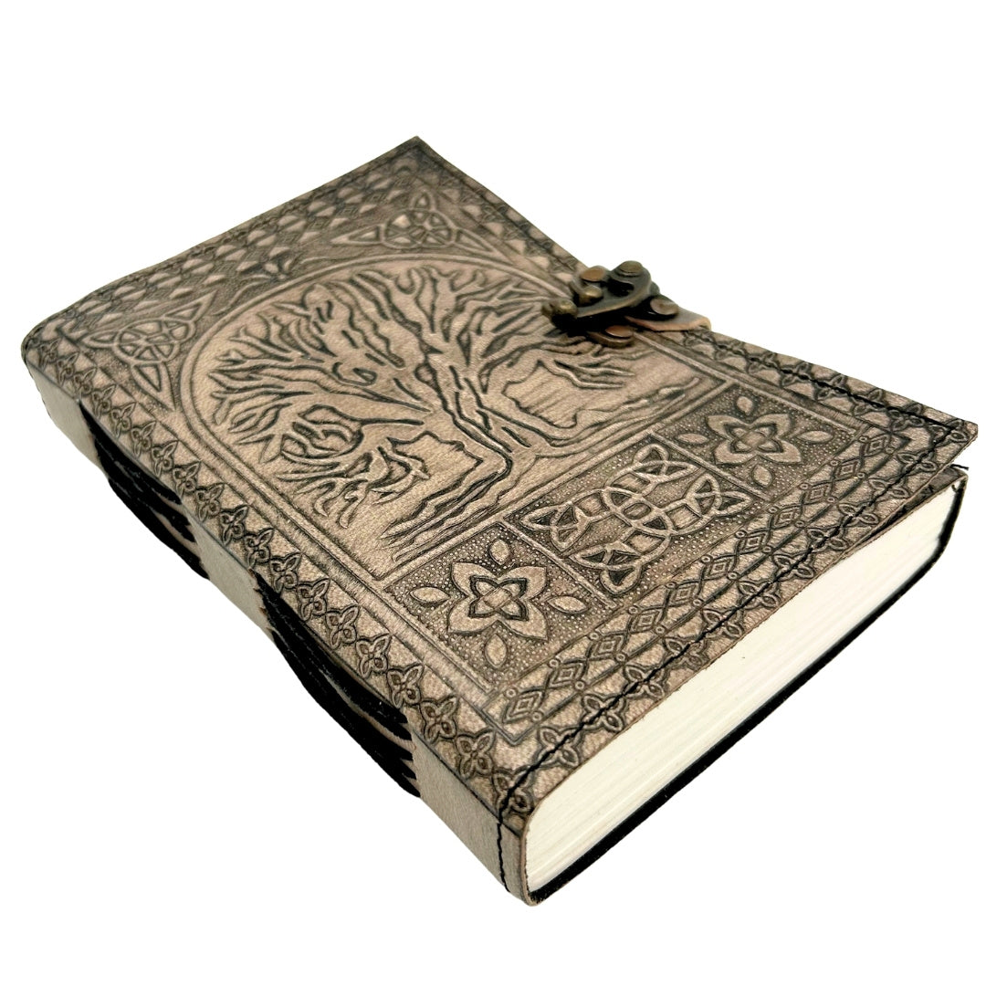 Caderno de Couro Retro Árvore da Vida com Gravação