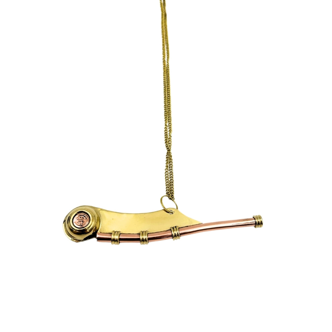 Apito de Bosman com Gravação em Caixa de Madeira Elegante – Latão, 12,5 cm