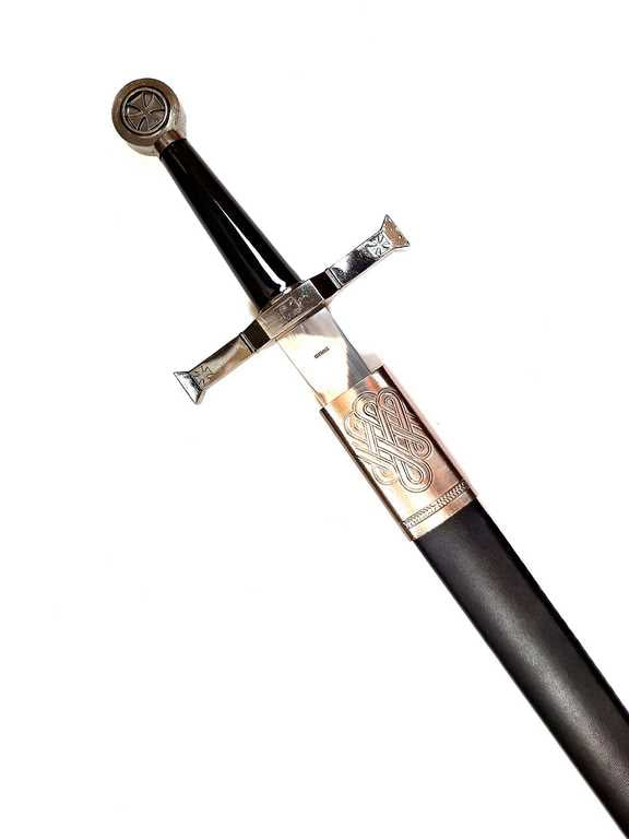 Espada de Cavaleiro em aço de 84 cm com bainha - Réplica SW-114 com possibilidade de personalização por gravação