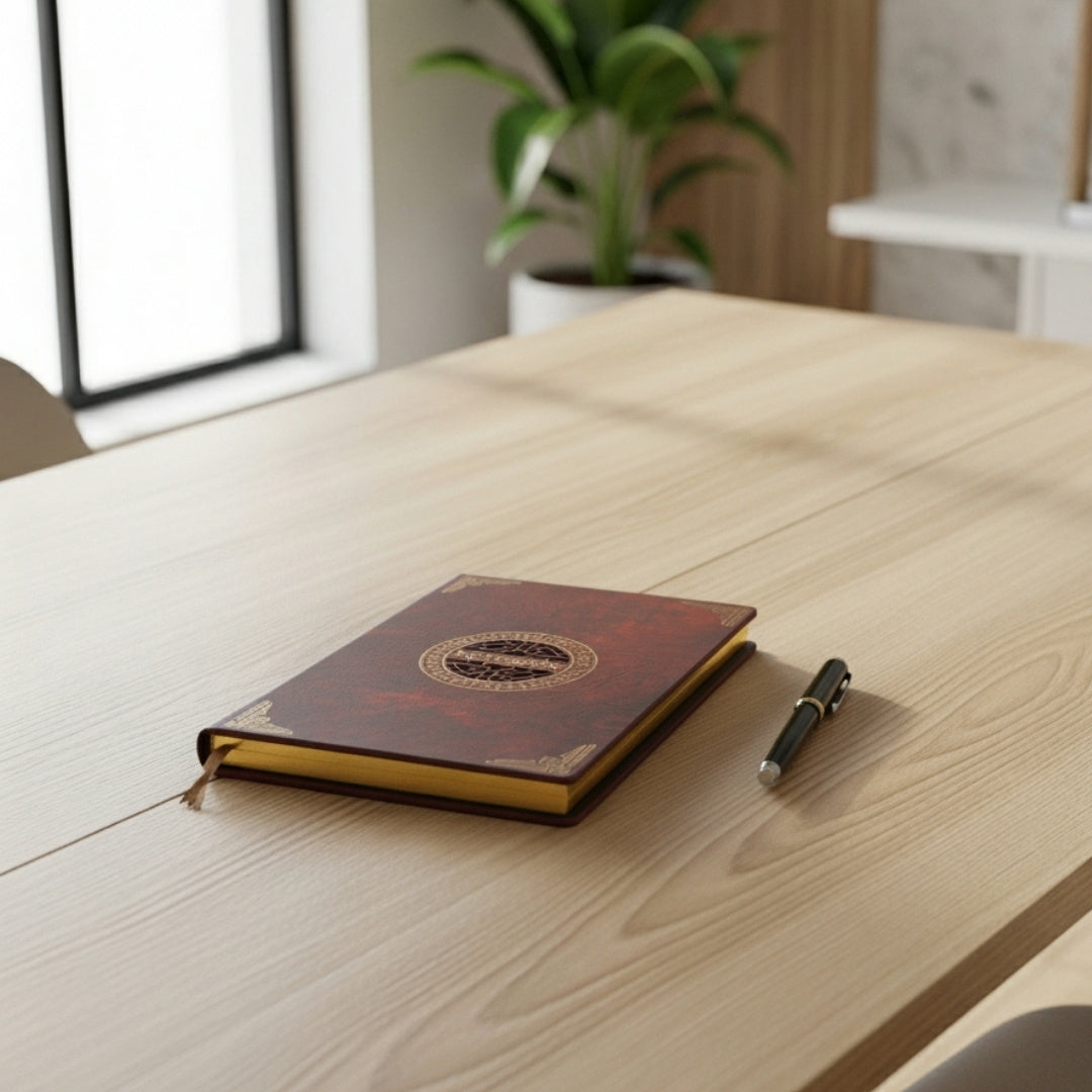 Caderno Elegante A5 com Capa de Madeira e Gravação Personalizada – Diário de Luxo para Presente com Bordas Douradas e Papel de Alta Qualidade em Cor Castanha