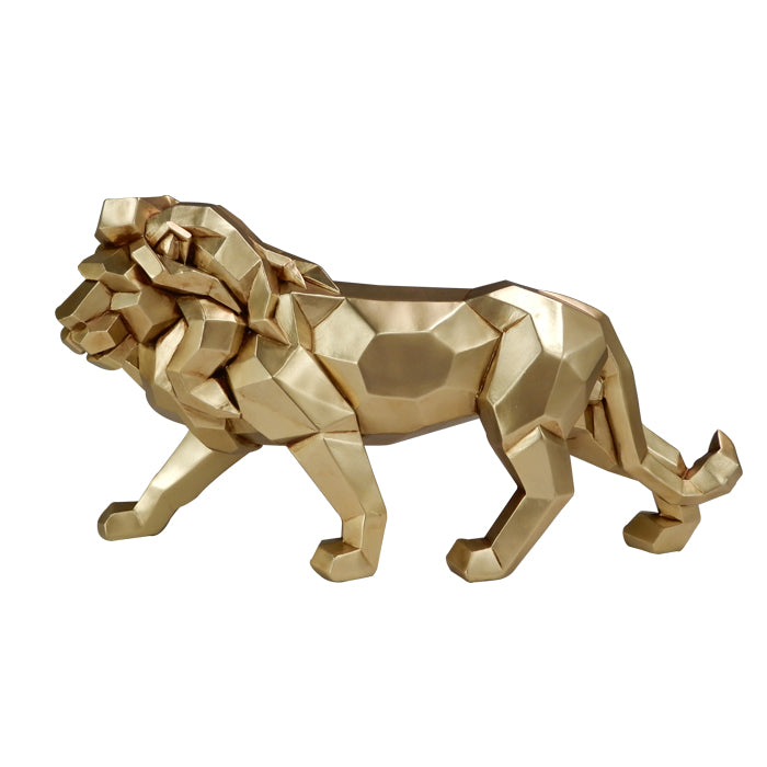 Grande estatueta de Leão Dourado de 43 cm com possibilidade de personalização por gravação - decoração elegante para presente, polyresina de alta qualidade, estilo moderno glamour