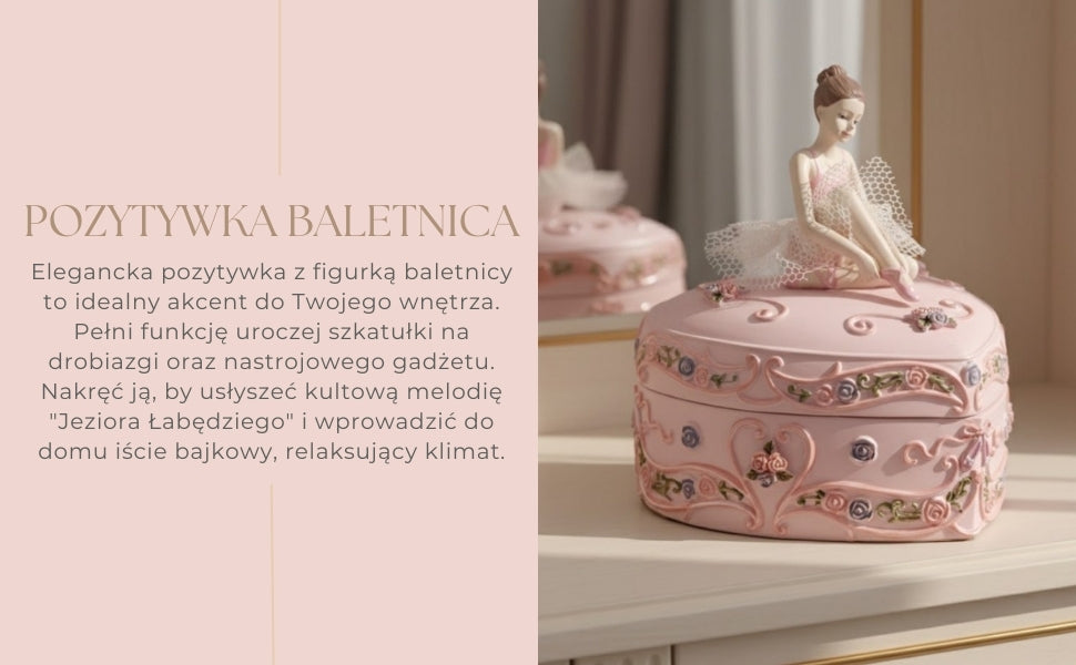 Caixa de Música Bailarina Coração Lago dos Cisnes com Possibilidade de Gravação Personalizada, Rosa, 12,5 cm, Presente Ideal para Aniversário ou Aniversário de Casamento