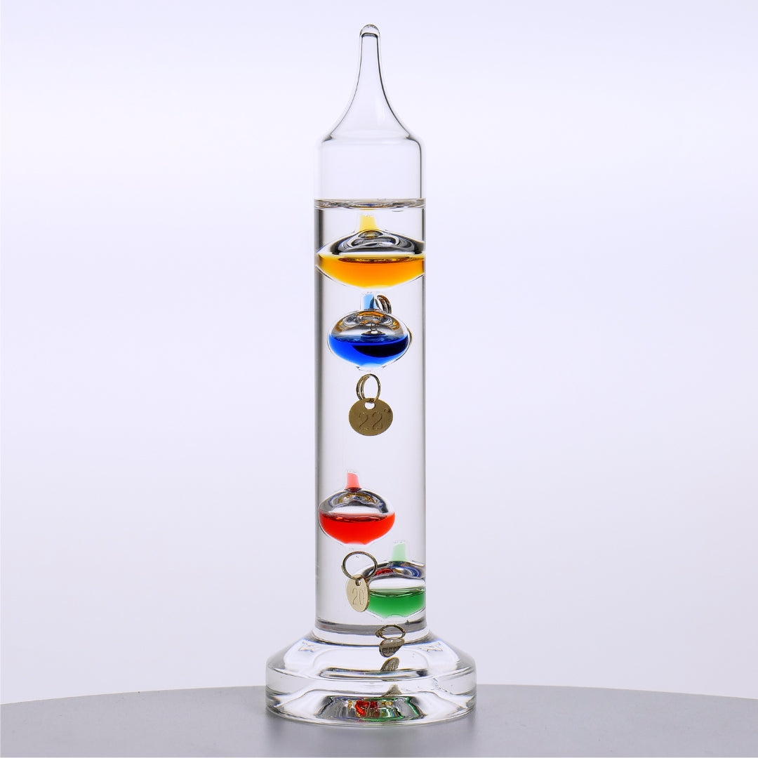 Termómetro de Galileu Galileo com Gravação Personalizada – Decoração Elegante para Interiores em Cor de Vidro