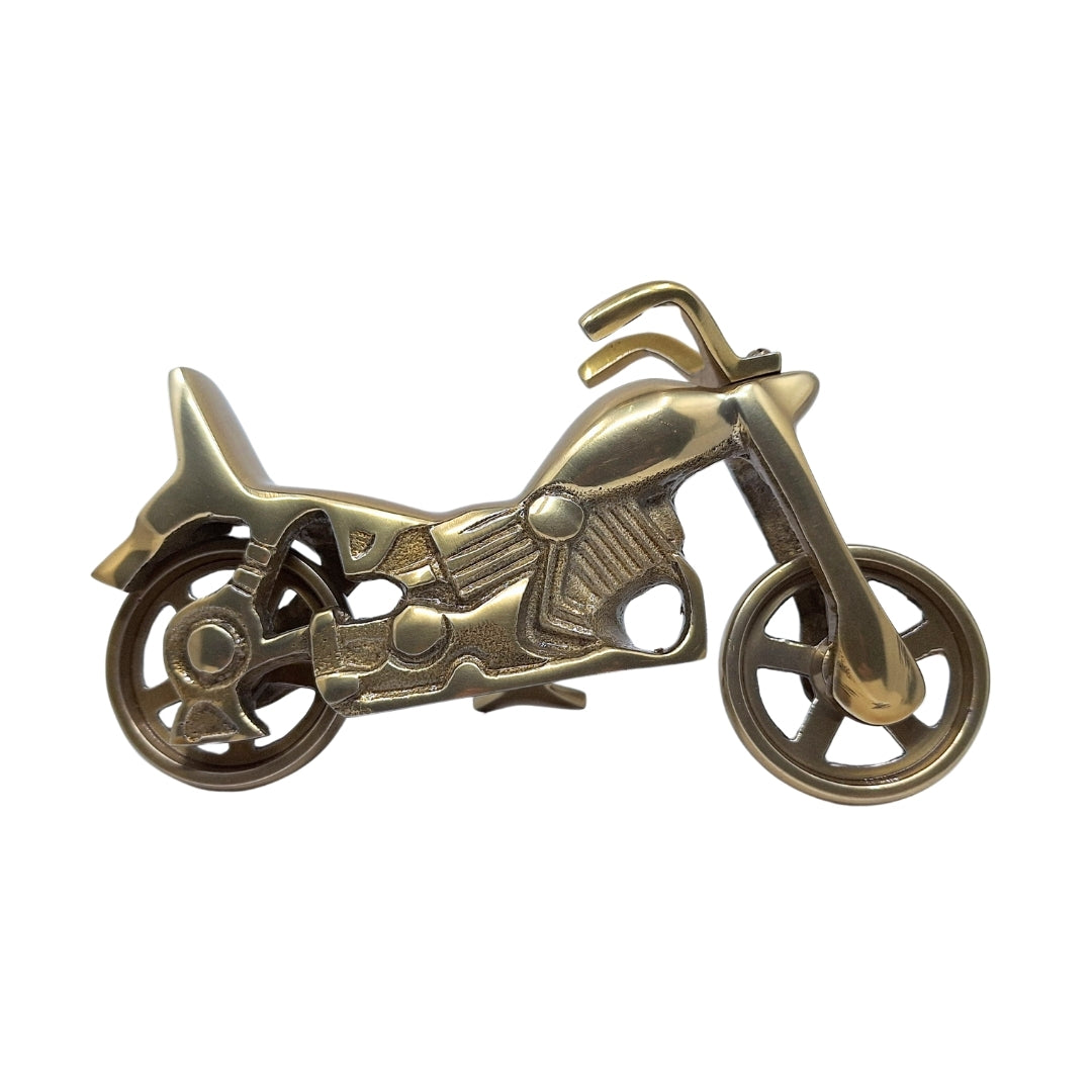 Modelo de Motociclo N-2784 com Possibilidade de Personalização de Gravação – Latão Antigo, 23 x 14 cm
