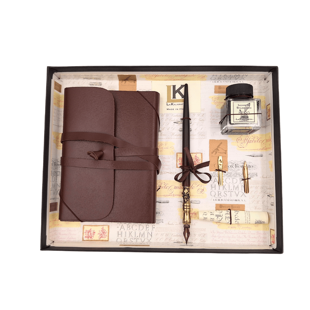 Conjunto exclusivo de caligrafia com caderno
