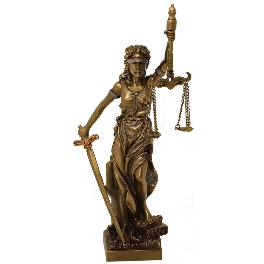 Estatueta de Têmis Deusa da Justiça 20 cm com possibilidade de personalização por gravação