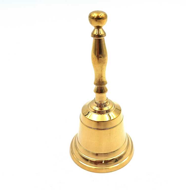 Sino Manual em Latão 11,5 cm com Possibilidade de Personalização por Gravação