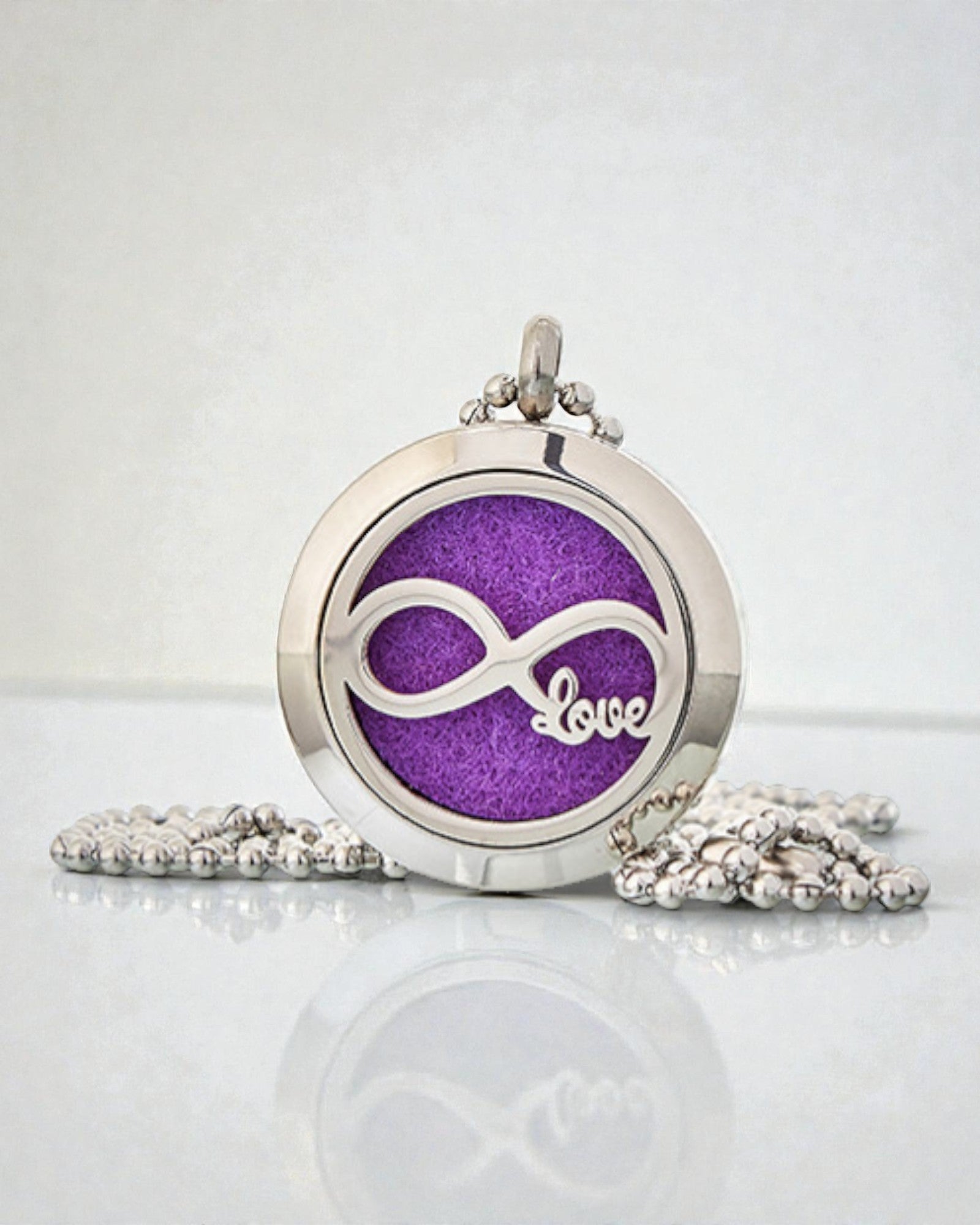 Colar Aromalife Infinite Love – Medalhão Aromático Amor Infinito 25 mm
