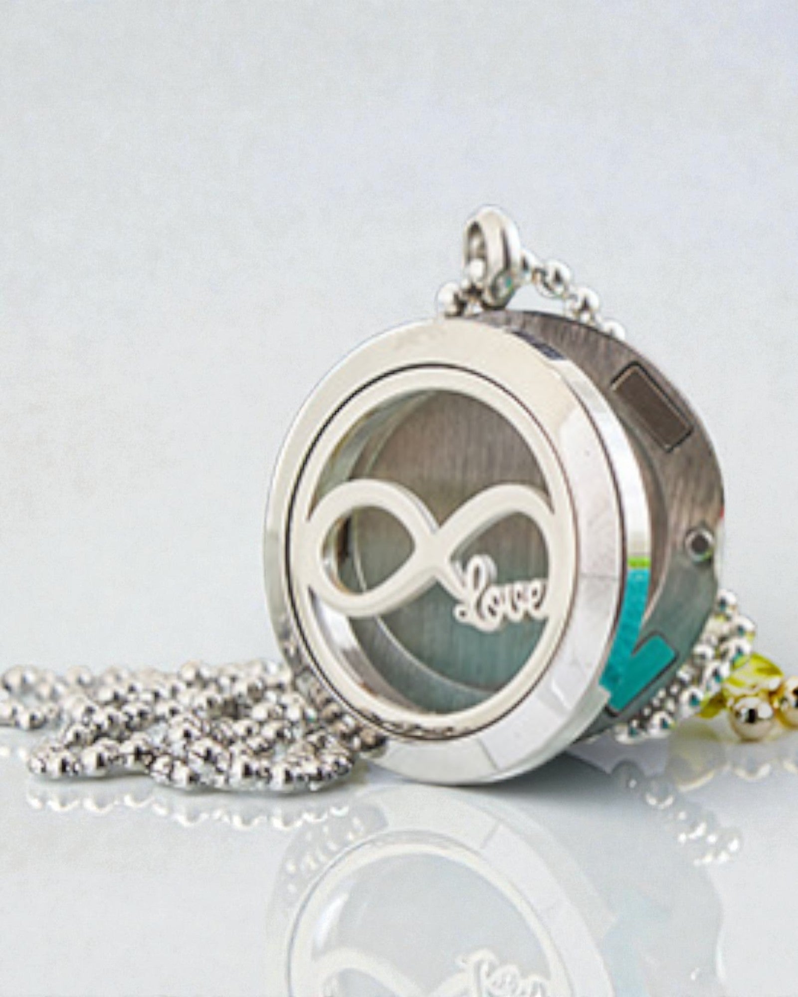 Colar Aromalife Infinite Love – Medalhão Aromático Amor Infinito 25 mm