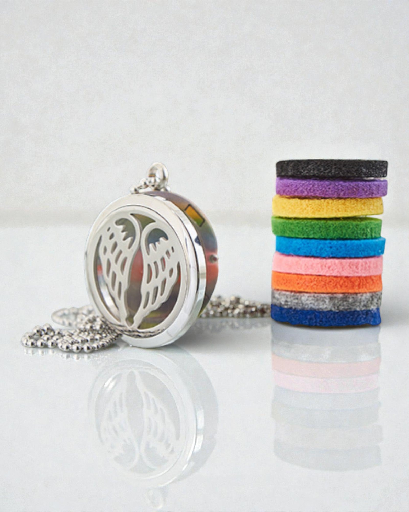 Colar Aromalife Angelic Wings – Medalhão Aromático Asas de Anjo 30 mm