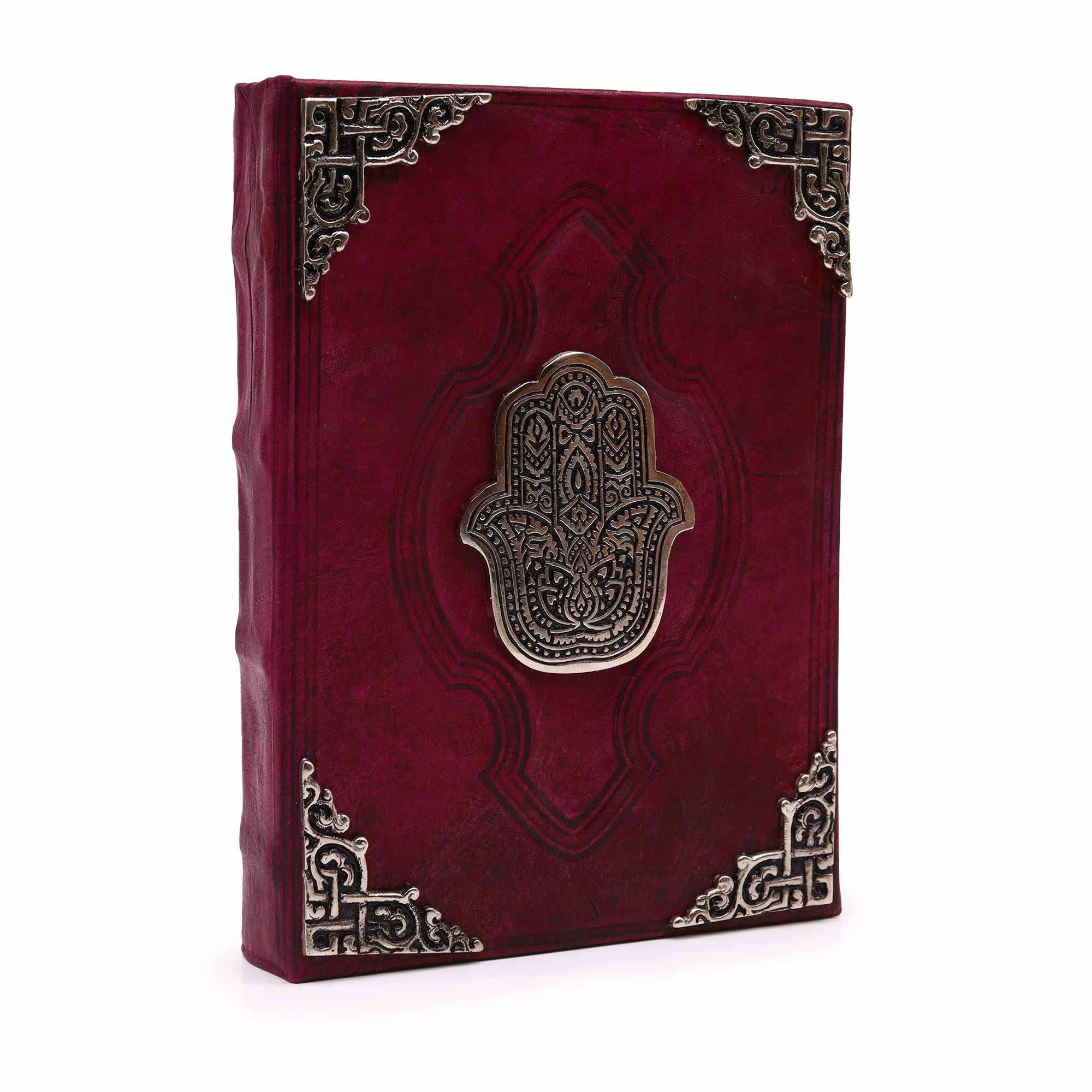 Livro Hefty Red Tan com Decoração Hamsa