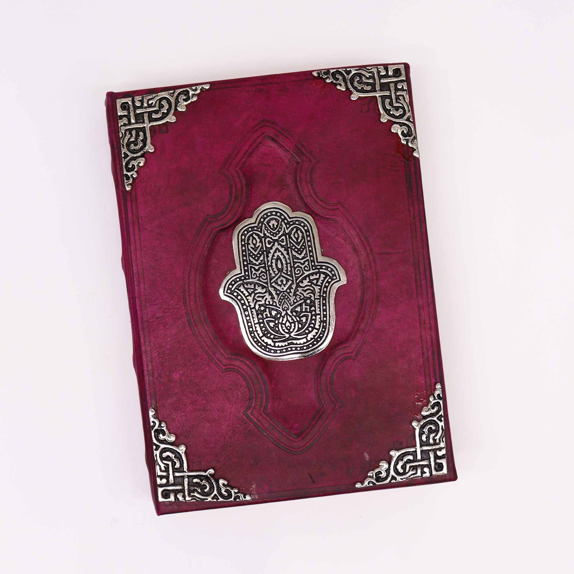 Livro Hefty Red Tan com Decoração Hamsa