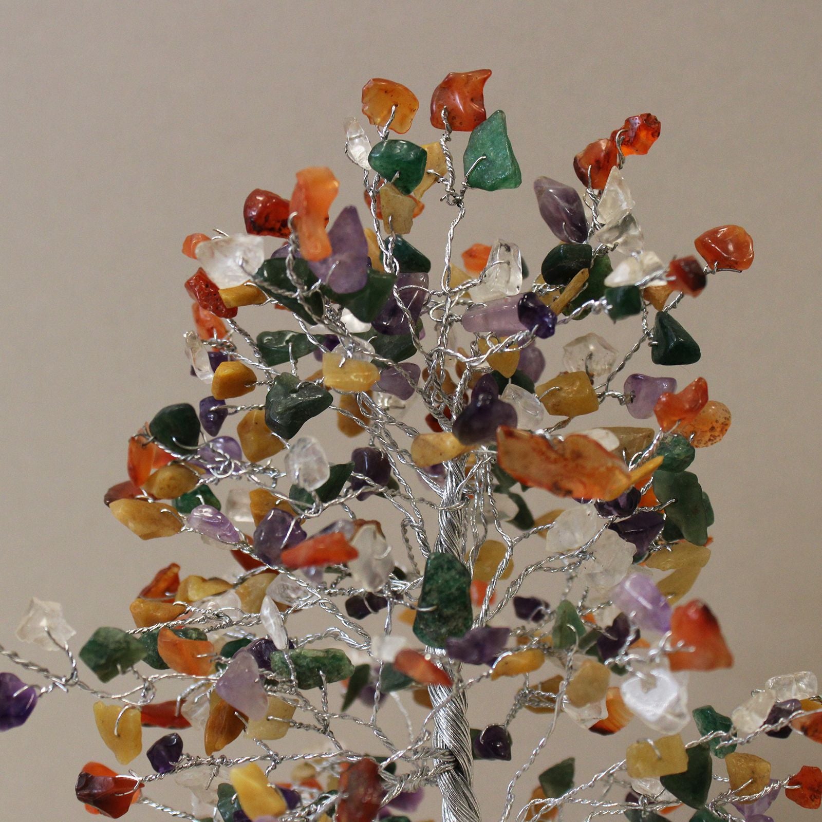 Árvore da Sorte com Base de Orgonite - 320 Pedras Coloridas - Decoração Impressionante para Casa ou Presente - Base Estável de Orgonite - Símbolo de Energia Positiva e Harmonia