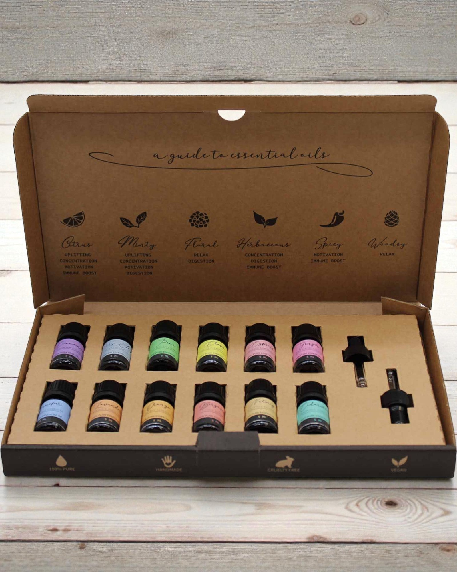 Harmonia Outonal da Natureza – Conjunto de Luxo de 12 Óleos Essenciais de 5 ml com Conta-gotas