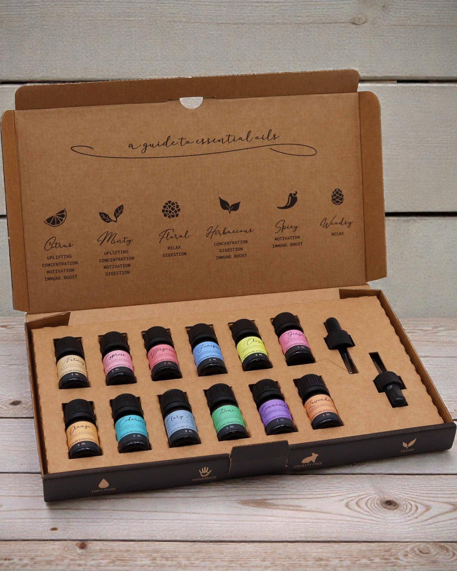 Harmonia Outonal da Natureza – Conjunto de Luxo de 12 Óleos Essenciais de 5 ml com Conta-gotas