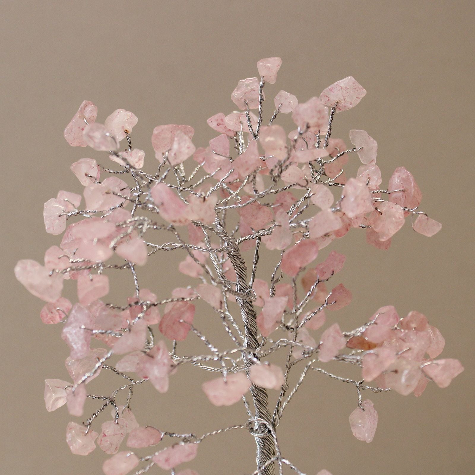 Árvore Mágica de Cristal de Quartzo Rosa com Base de Orgonite