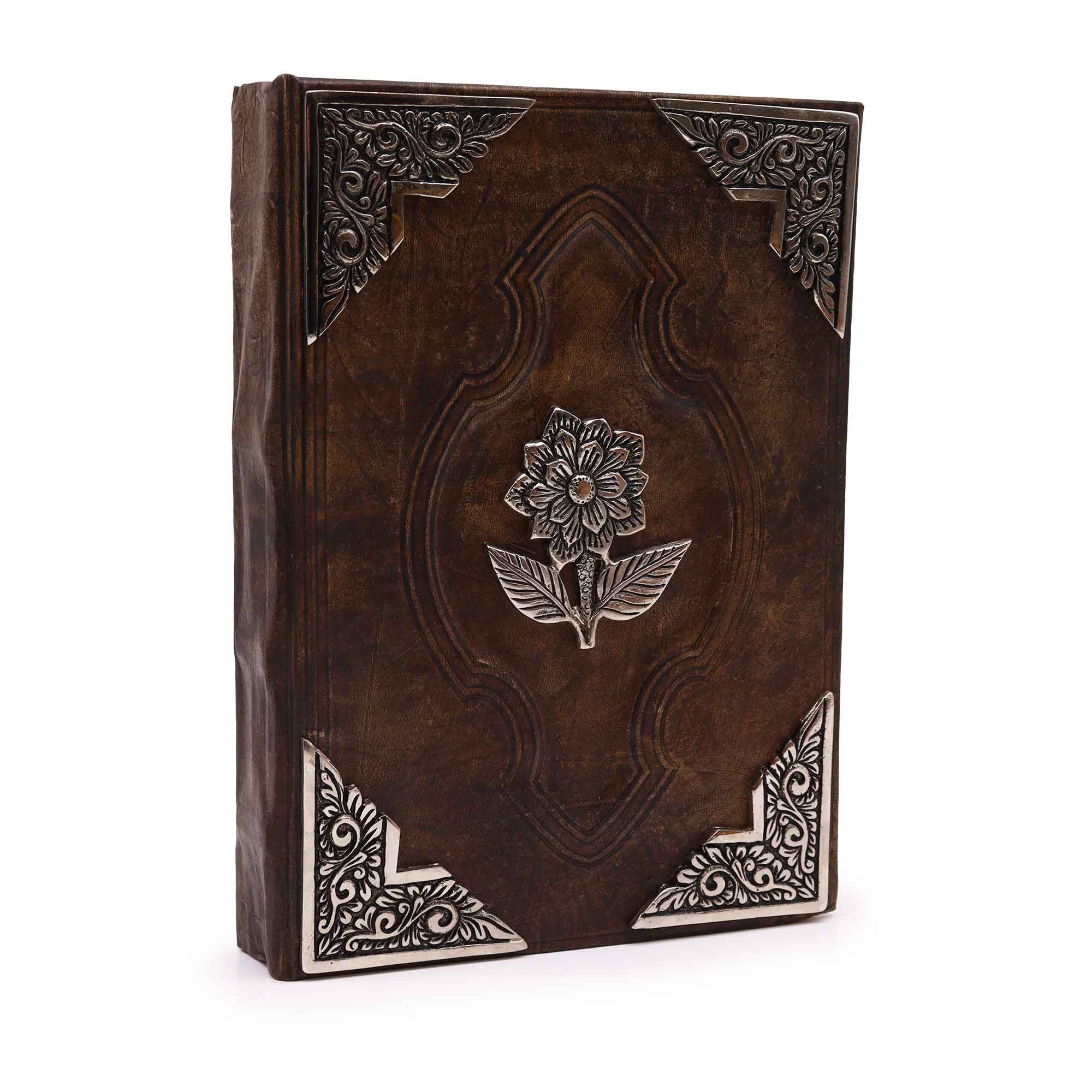 Elegante Caderno Hefty Brown Tan com Motivo Zinc Rose
