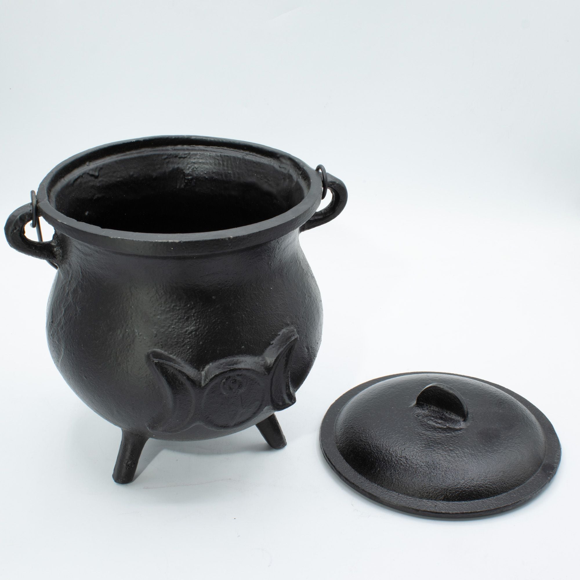 Enorme Caldeirão de Ferro Fundido com Lua Tripla 23x18 cm
