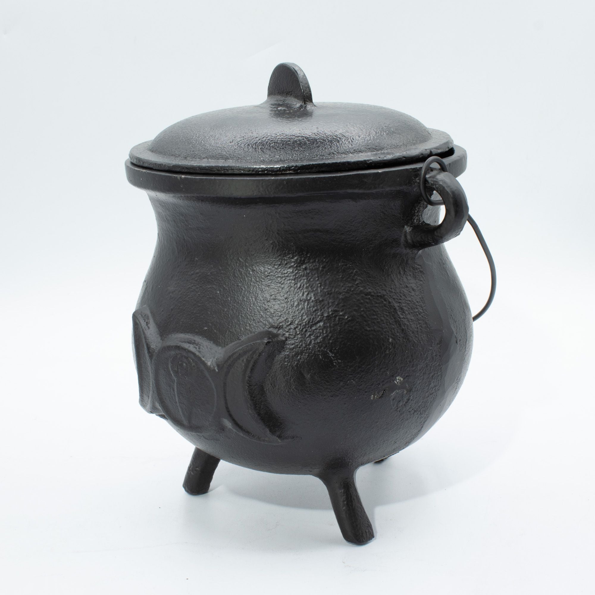 Enorme Caldeirão de Ferro Fundido com Lua Tripla 23x18 cm