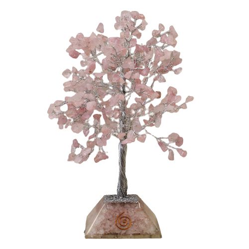 Árvore de Cristal com Base de Orgonite - Quartzo Rosa