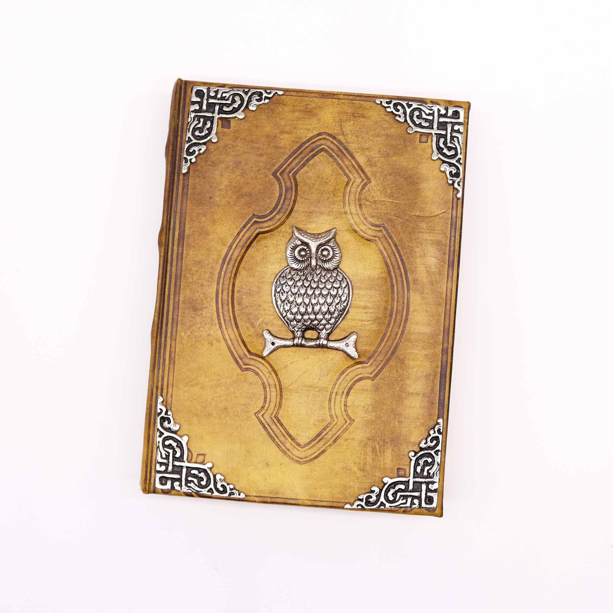 Livro Hefty Coffee Tan com Decoração de Coruja