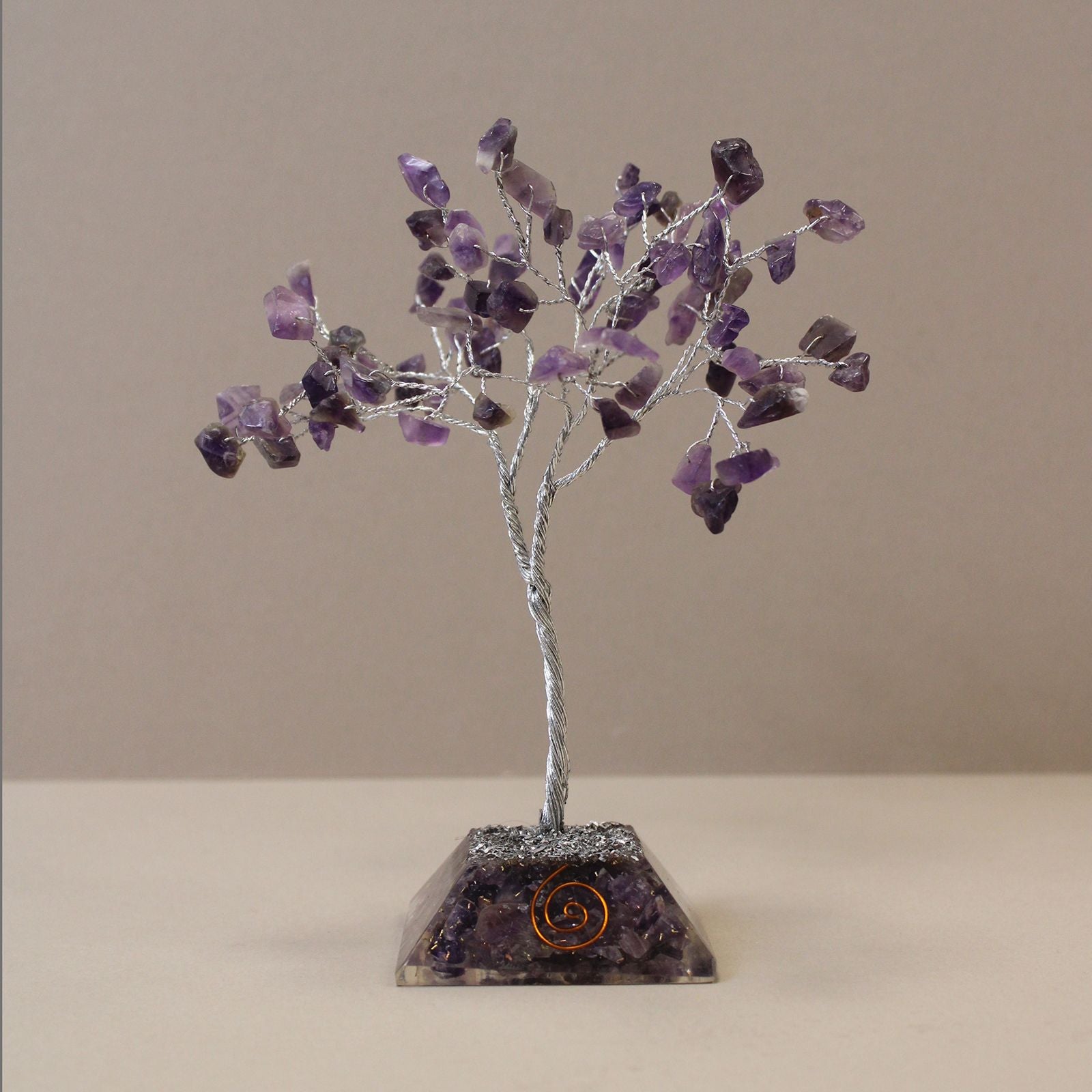 Árvore de Cristal de Ametista com Base de Orgonite