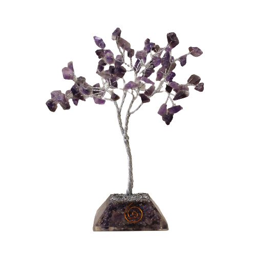 Árvore de Cristal de Ametista com Base de Orgonite