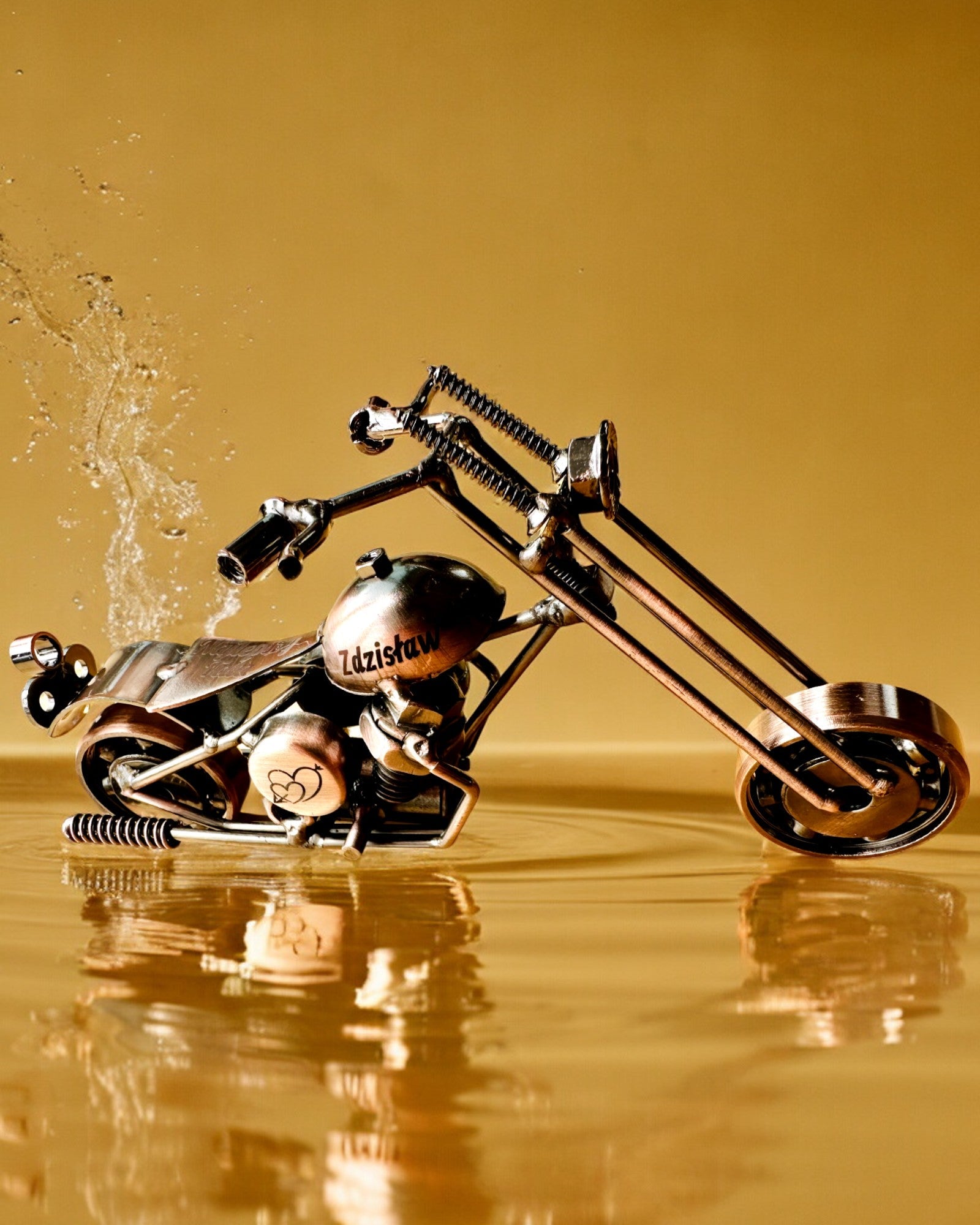 Modelo de Motocicleta Feito à Mão em ferro, Chopper, personalização, gravação para presente