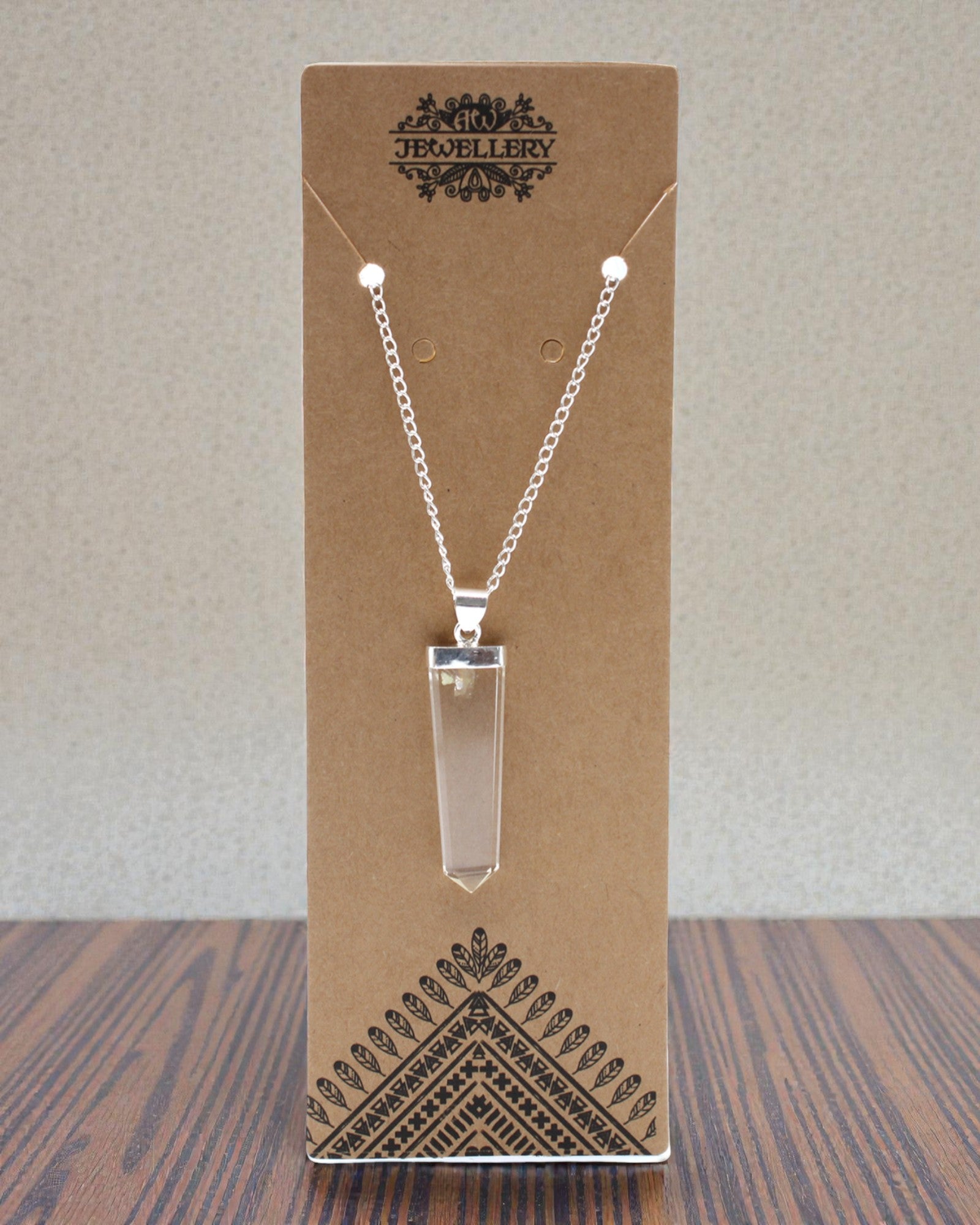 Raio de Cristal – Pendente Plano de Quartzo Cristal de Rocha em Corte de Cristal