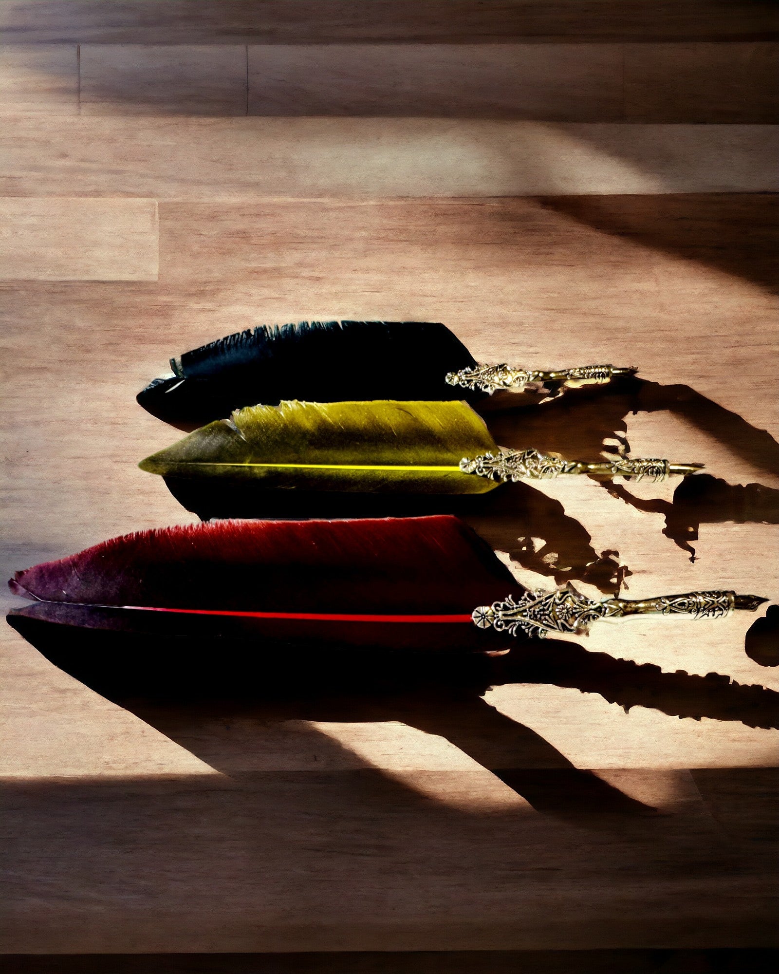 Caneta de Caligrafia Vintage com Pena de Ganso Natural – Presente Ideal para o Dia da Mãe ou do Professor. Gravura