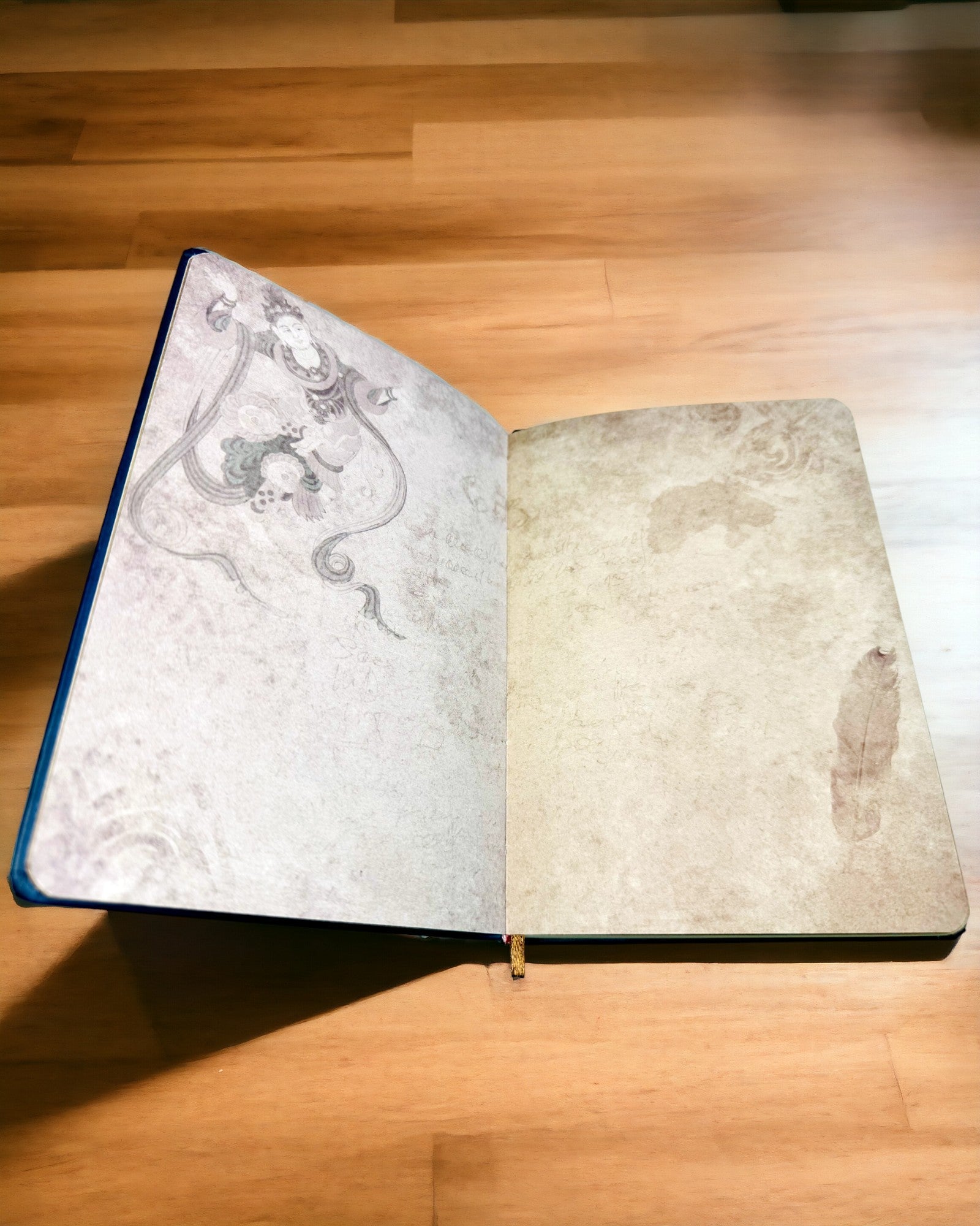 Caderno Clássico de Capa Dura com Motivo de Tricô - Azul Marinho. Possibilidade de gravação