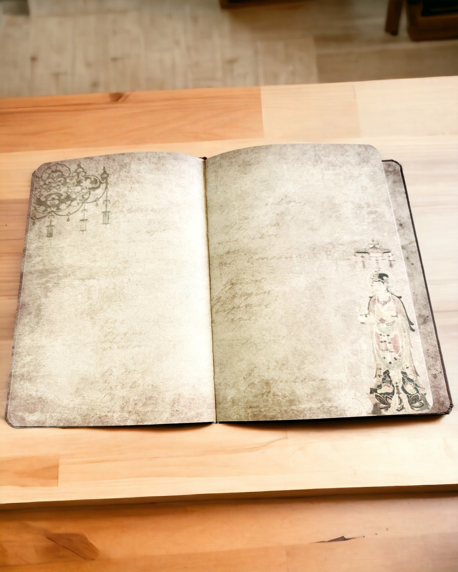 Caderno Vintage Castanho com Capa Decorativa em Estilo Retro – Caderno do Explorador – Castanho, Vintage