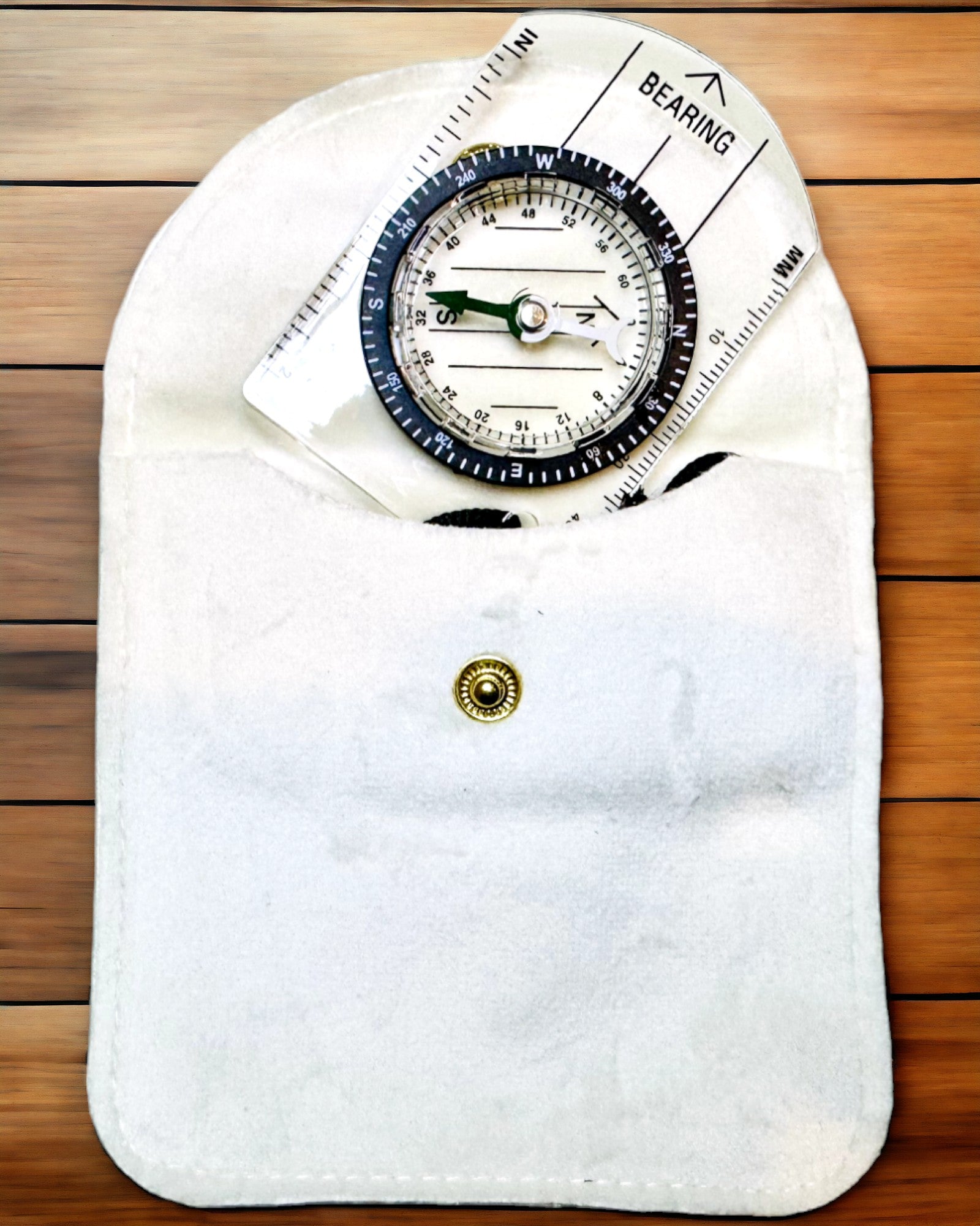 Bússola turística "Guia do Aventureiro" - Transparente, Mini Acrílica com Corda Suspensa e Escala de Mapa, com gravação